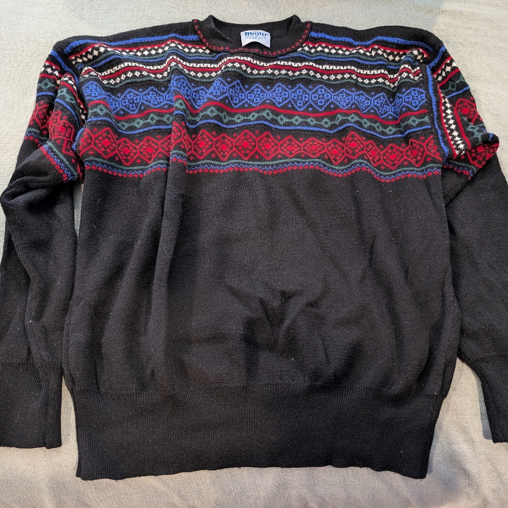 Fair aisle style wool blend sweater